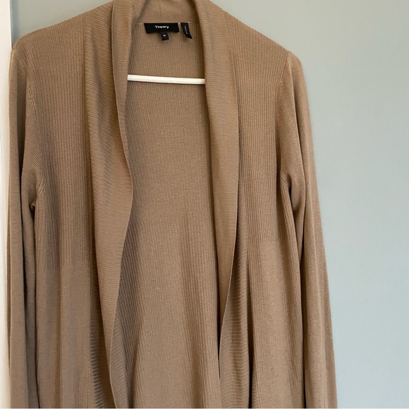 Theory Dorinsa O Honey Open Cardigan Duster Sweater - Picture 2 of 11